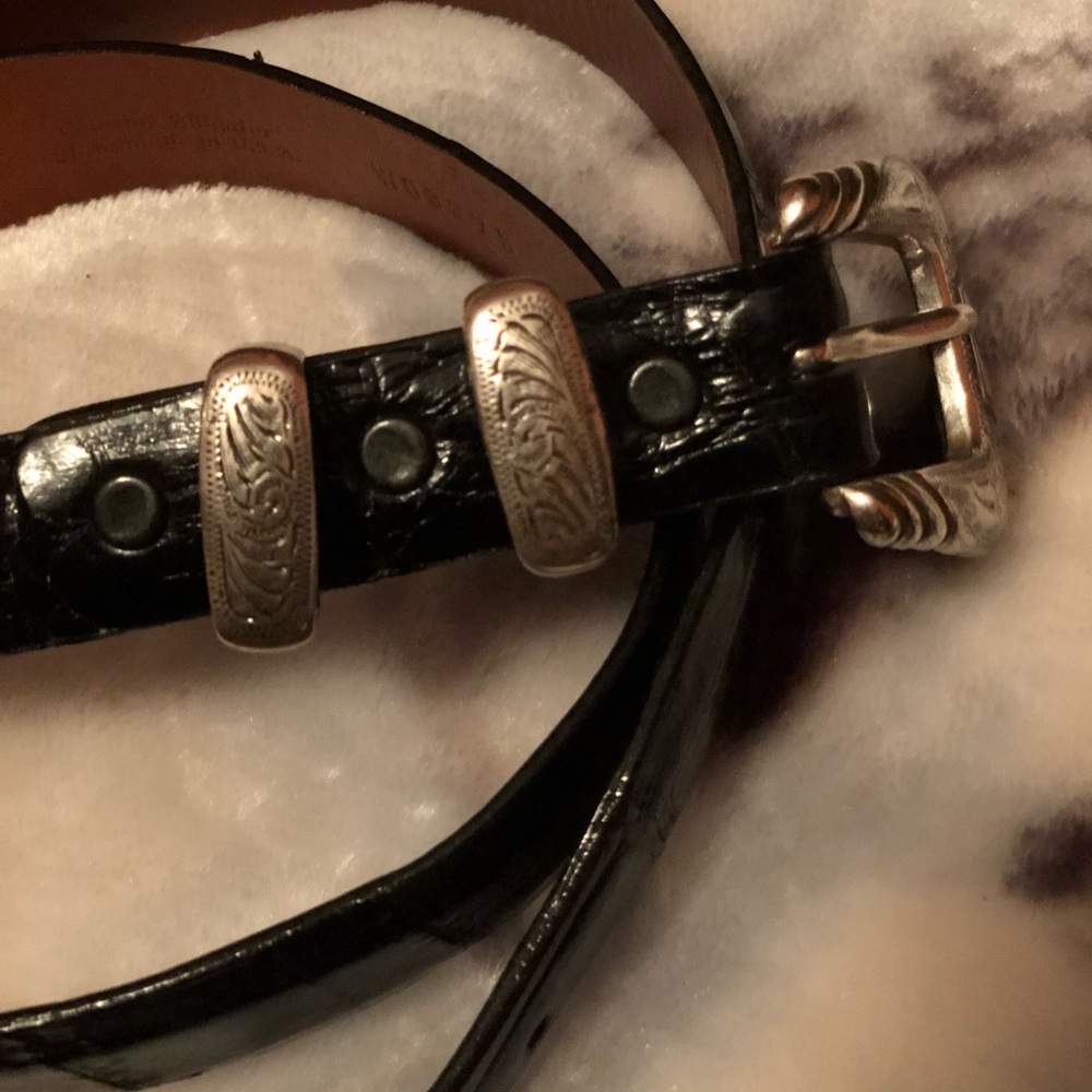Black Lucchese Caiman belt